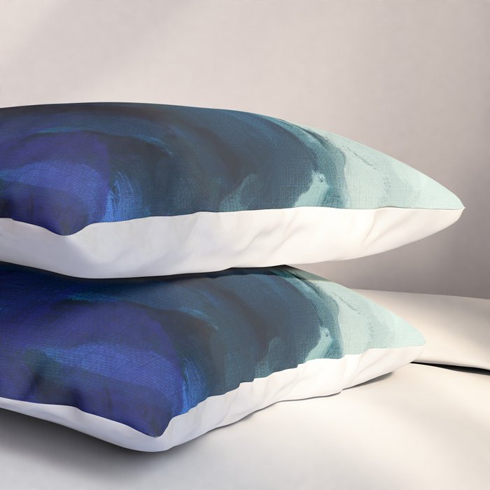 ocean wave blue abstract painting Pillow Sham Gallery Image 3