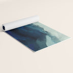ocean wave blue abstract painting Yoga Mat Gallery Image 2