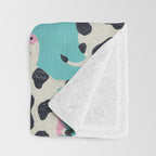 Cow Collection - Turquoise Throw Blanket Gallery Image 3