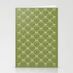 Bows & Ribbons Pattern XXIII Olive Green Stationery Card Gallery Image 2
