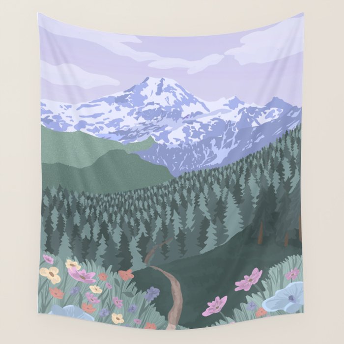 Mount Baker National Forest, Washington State, National Park Wall Tapestry Gallery Image 1