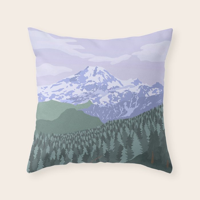 Mount Baker National Forest, Washington State, National Park Throw Pillow Gallery Image 1