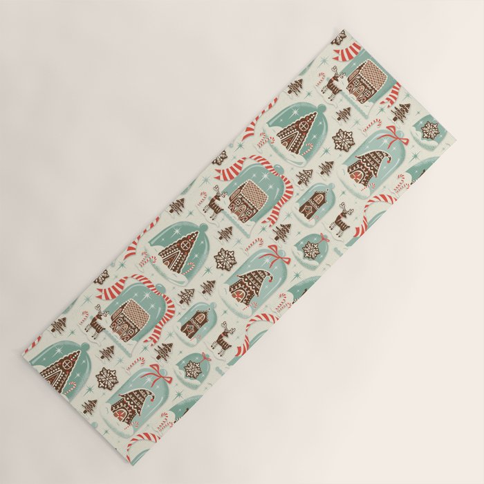 Gingerbread Village Cream Yoga Mat Gallery Image 1