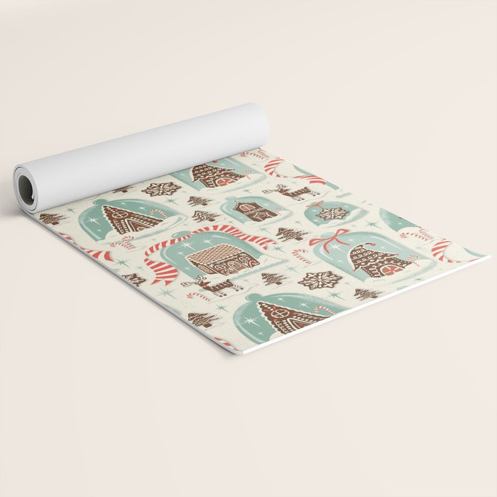 Gingerbread Village Cream Yoga Mat Gallery Image 2