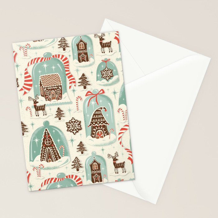 Gingerbread Village Cream Stationery Card Gallery Image 2