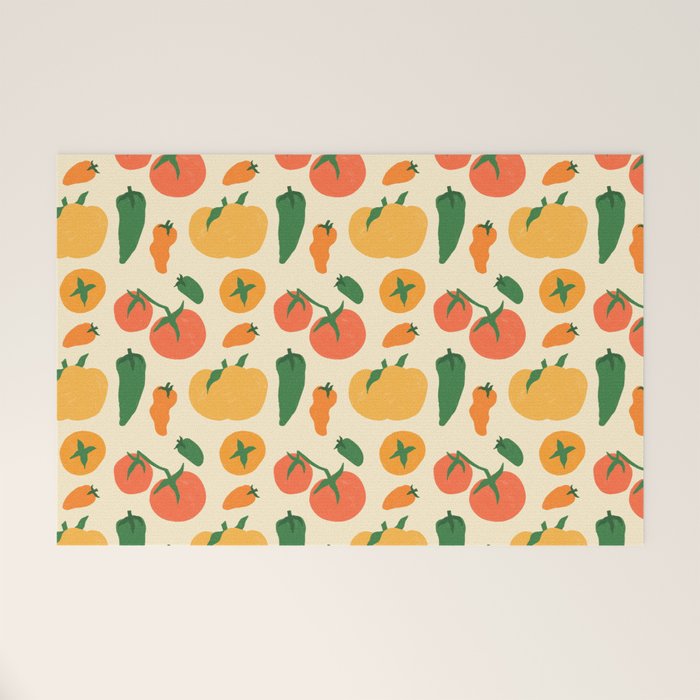 Veggie Love Pattern Welcome Mat Gallery Image 1