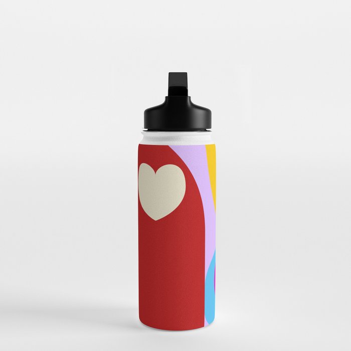 V-day hearts mid century modern Water Bottle Gallery Image 3