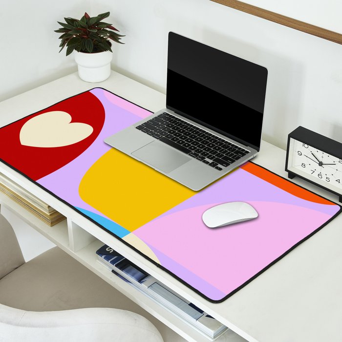 V-day hearts mid century modern Desk Mat Gallery Image 2