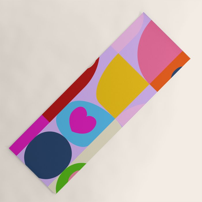 V-day hearts mid century modern Yoga Mat Gallery Image 1