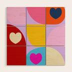 V-day hearts mid century modern Wood Wall Art Gallery Image 1