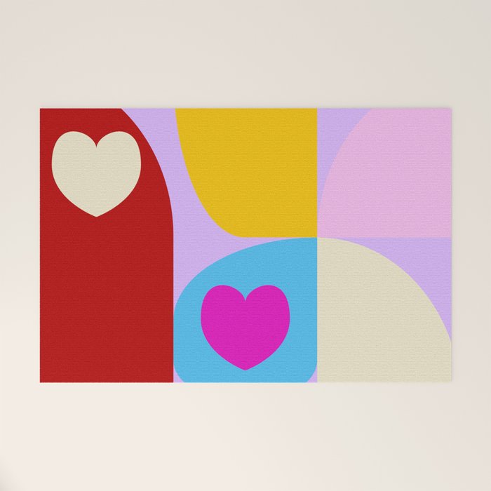 V-day hearts mid century modern Welcome Mat Gallery Image 1