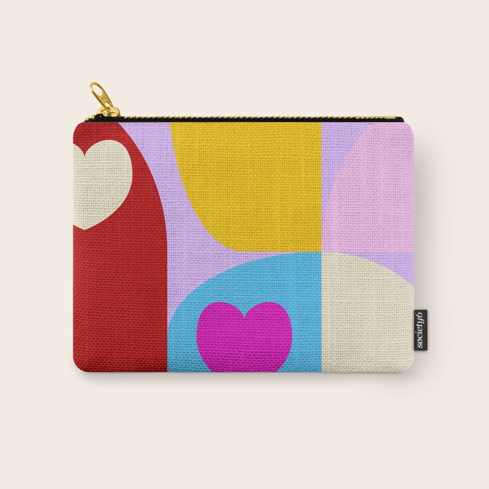 V-day hearts mid century modern Carry All Pouch Gallery Image 1