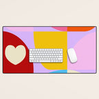 V-day hearts mid century modern Desk Mat Gallery Image 1