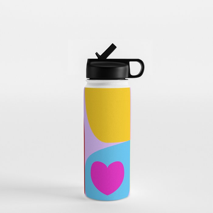 V-day hearts mid century modern Water Bottle Gallery Image 1
