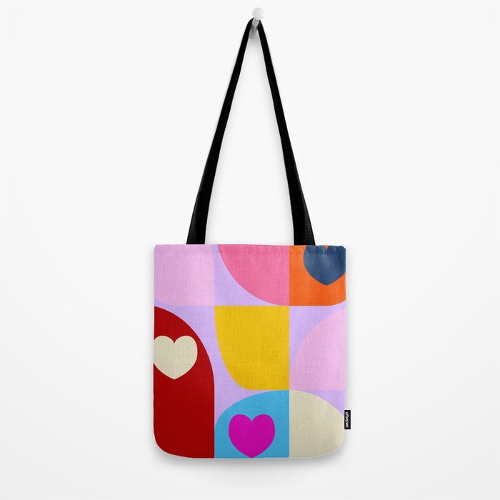 V-day hearts mid century modern Tote Bag Gallery Image 2