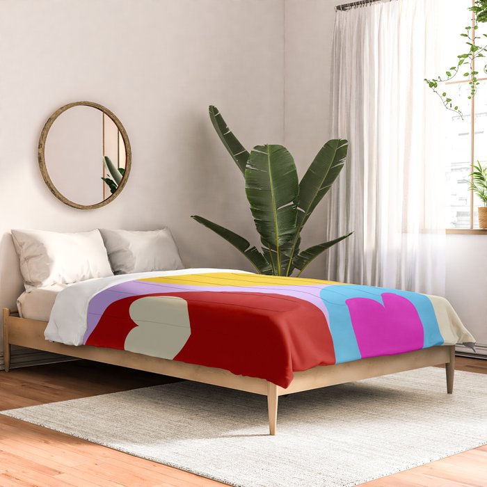 V-day hearts mid century modern Comforter Gallery Image 2