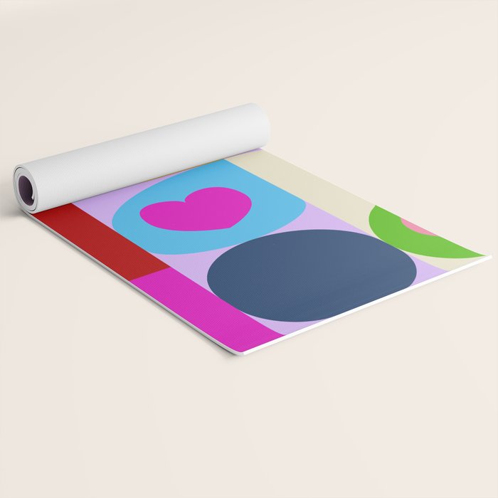 V-day hearts mid century modern Yoga Mat Gallery Image 2
