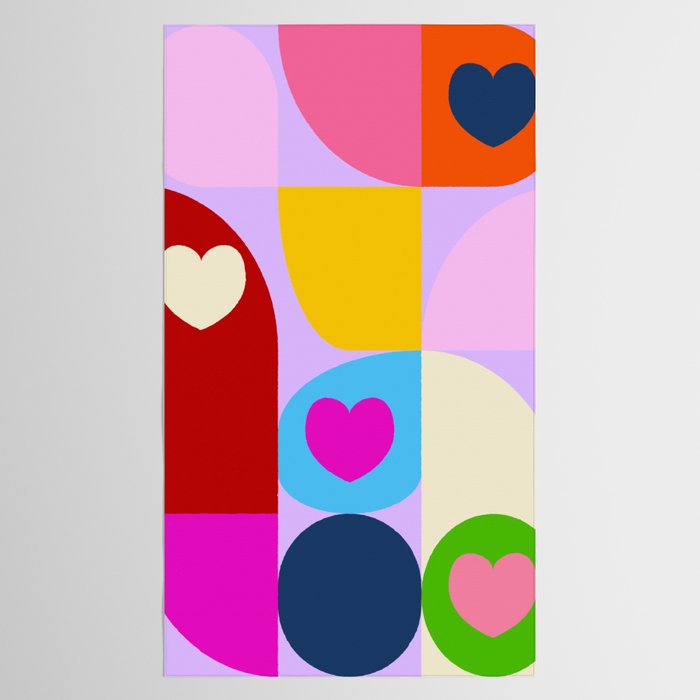 V-day hearts mid century modern Tablecloth Gallery Image 2