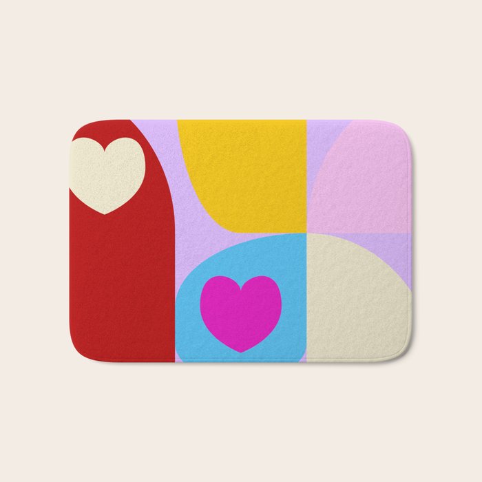 V-day hearts mid century modern Bath Mat Gallery Image 1
