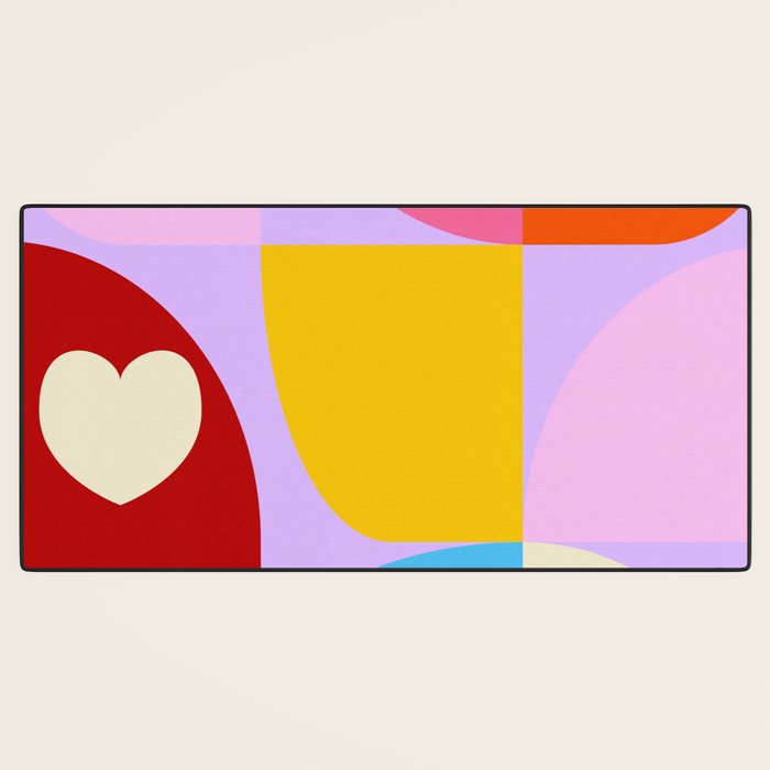 V-day hearts mid century modern Desk Mat Gallery Image 3