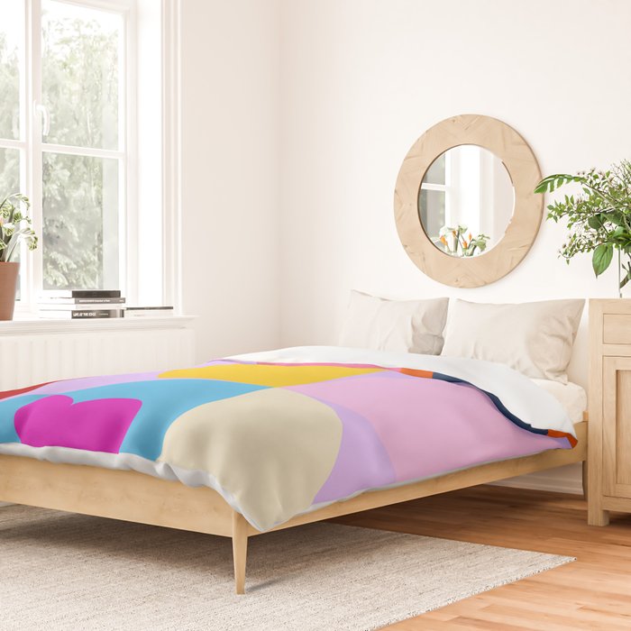 V-day hearts mid century modern Duvet Cover Gallery Image 2