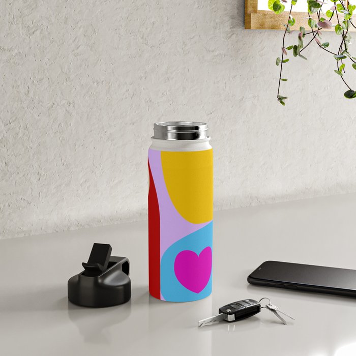 V-day hearts mid century modern Water Bottle Gallery Image 4