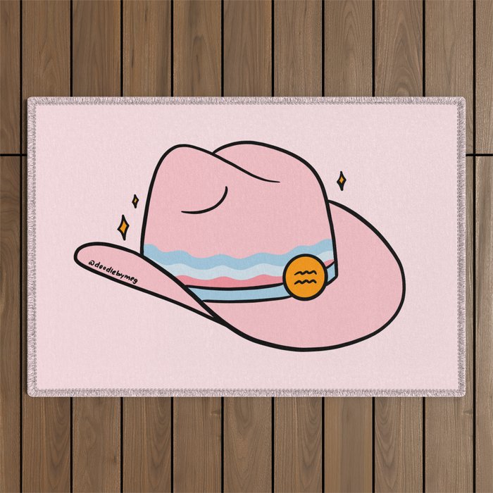 Aquarius Cowboy Hat Outdoor Rug Gallery Image 1