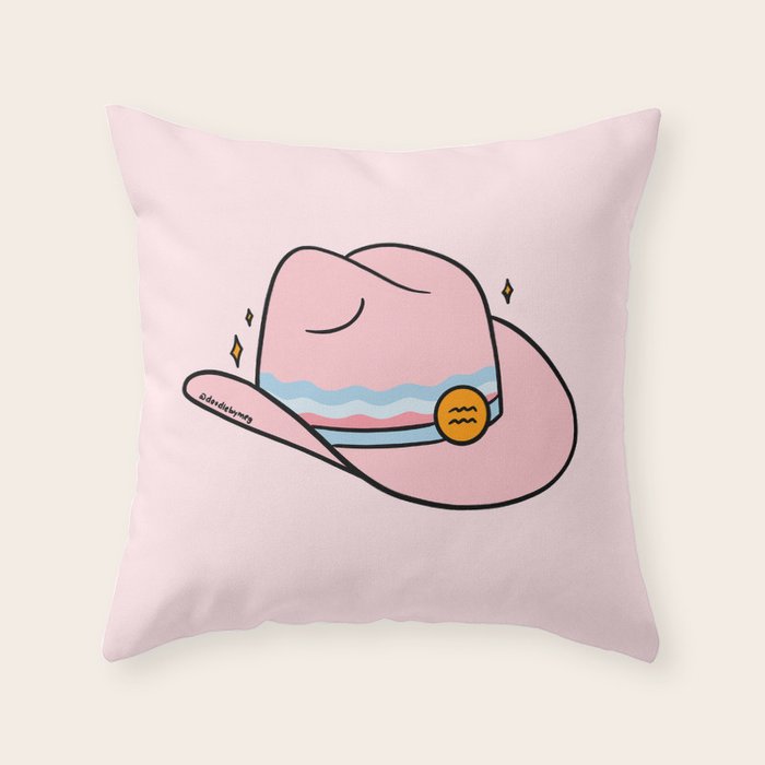 Aquarius Cowboy Hat Throw Pillow Gallery Image 6