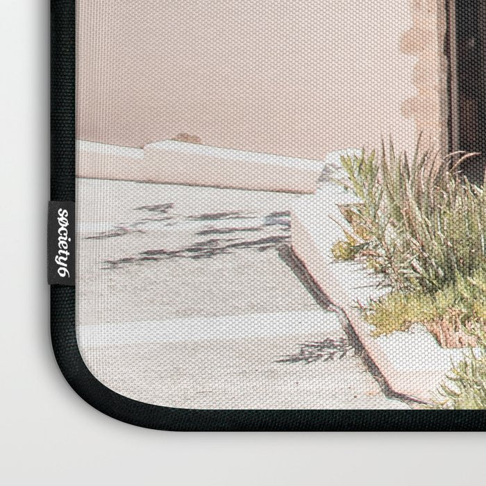 Greece Summer Scenery With Plants Photo | White Island Architecture Art Print | Europe Travel Photography Laptop Sleeve Gallery Image 3