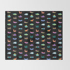 Sea slug - black Throw Blanket Gallery Image 2