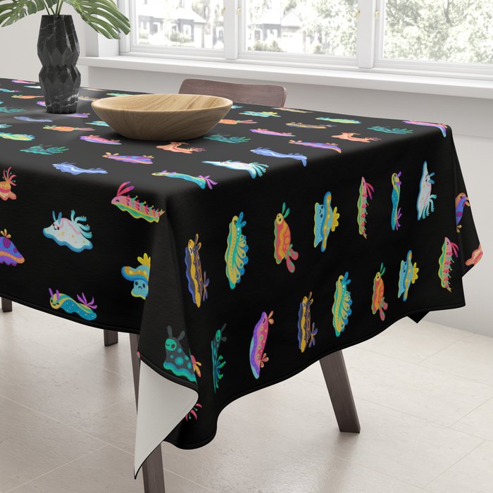 Sea slug - black Tablecloth Gallery Image 3