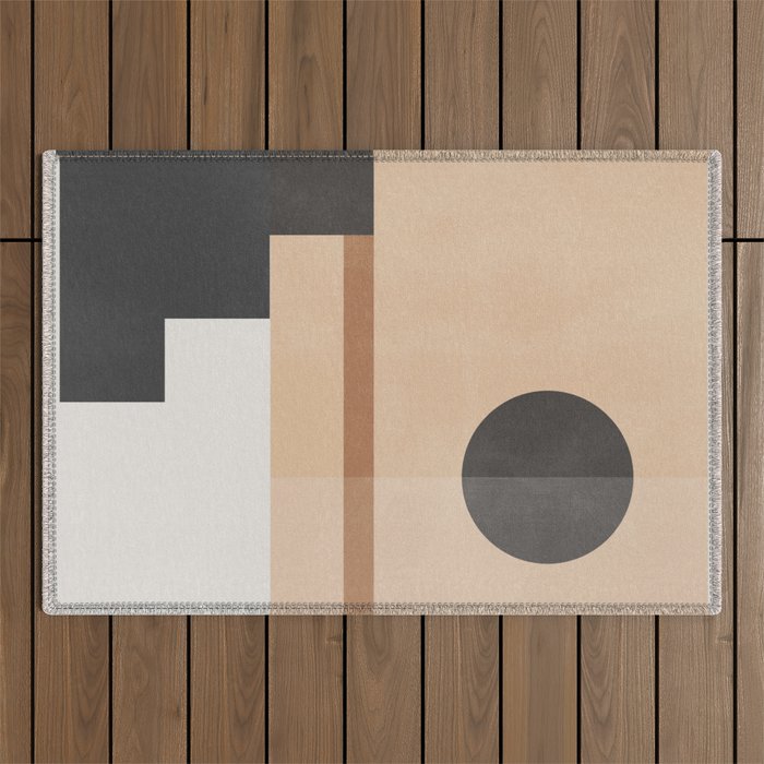 Mid Century Abstract Geometric 8 Outdoor Rug Gallery Image 1