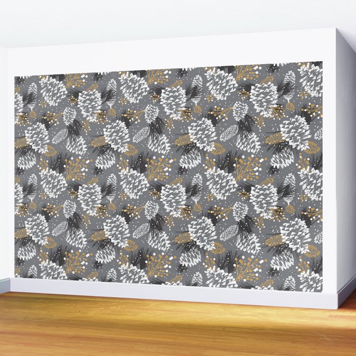 Festive Forest - Grey Wall Mural Gallery Image 2