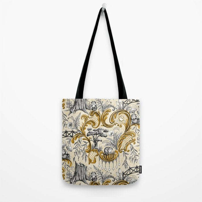 Rococo Raccoons - gold Tote Bag Gallery Image 2