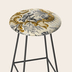 Rococo Raccoons - gold Stool Gallery Image 2