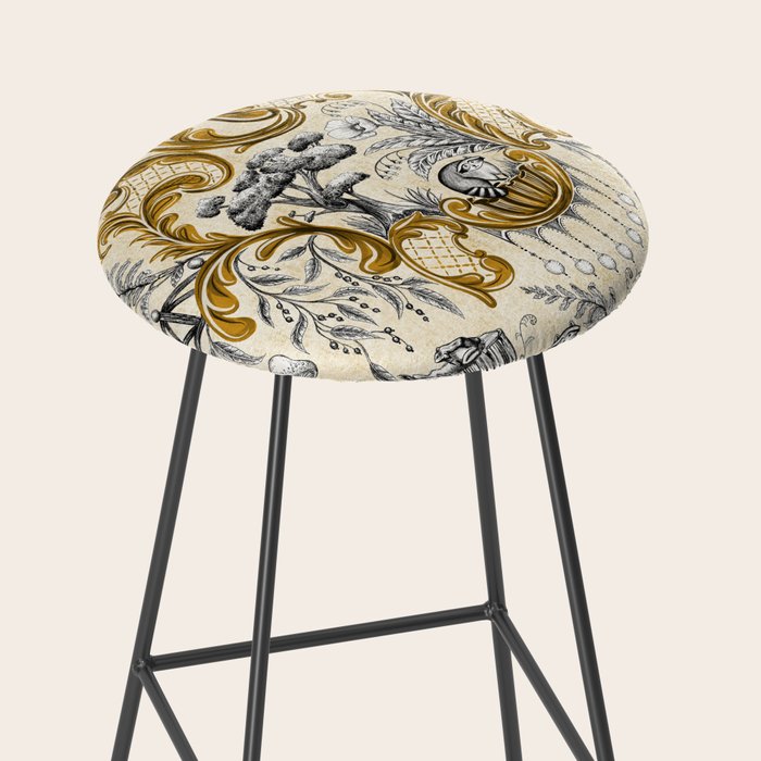 Rococo Raccoons - gold Stool Gallery Image 2