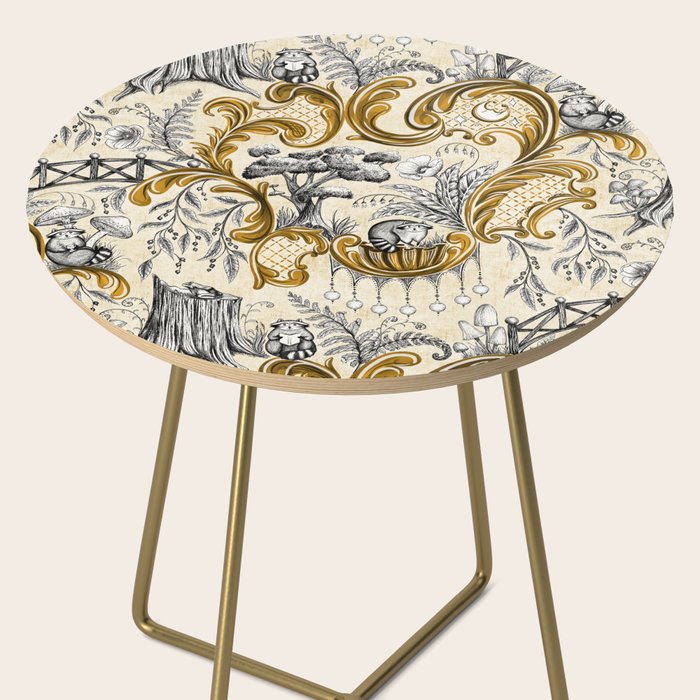 Rococo Raccoons - gold Side Table Gallery Image 2
