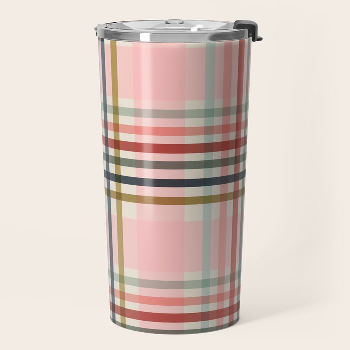 Modern Pastel Grid B Travel Mug Gallery Image 2