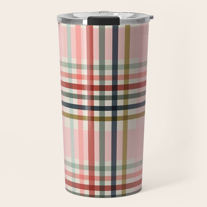 Modern Pastel Grid B Travel Mug Gallery Image 1