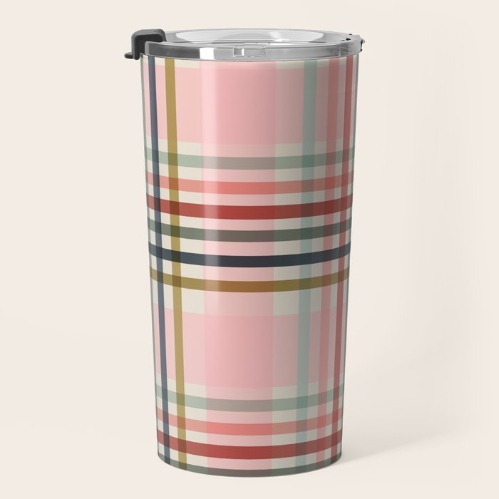 Modern Pastel Grid B Travel Mug Gallery Image 3