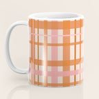 Retro Modern Plaid Pattern Pink Orange Cream Coffee Mug Gallery Image 3