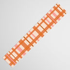 Retro Modern Plaid Pattern Pink Orange Cream Table Runner Gallery Image 3