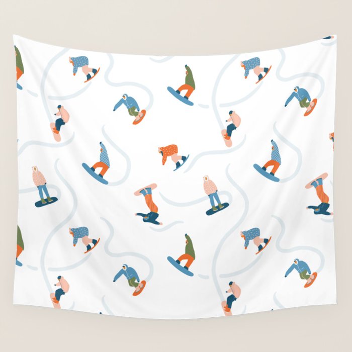 Snowboarding Wall Tapestry Gallery Image 4