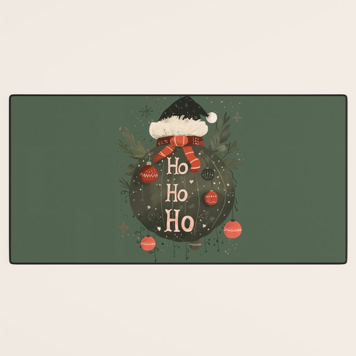 Festive Ho Ho Ho Bauble Green  Desk Mat Gallery Image 3