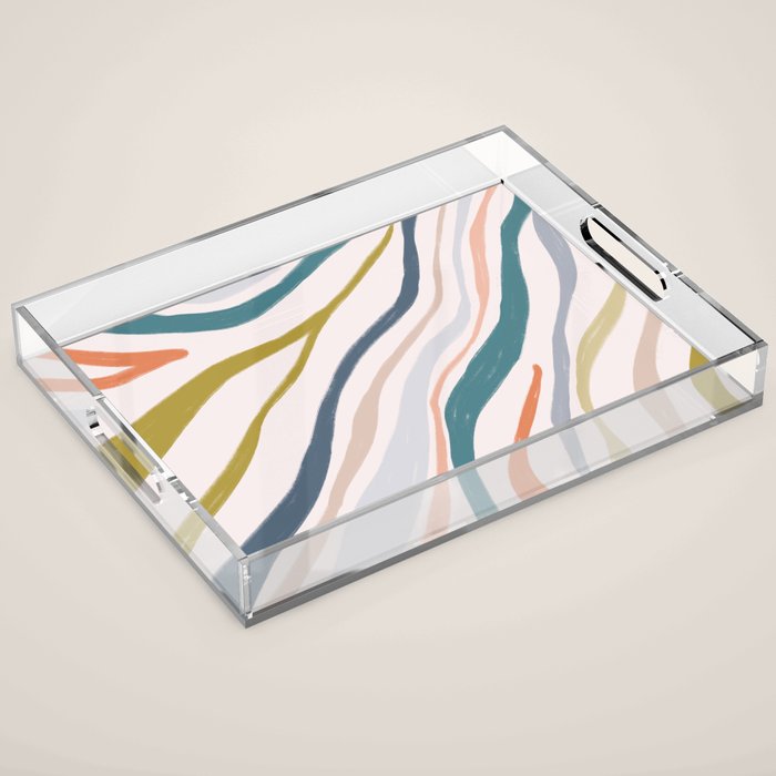 Abstract painting in pastel hues Acrylic Tray Gallery Image 1
