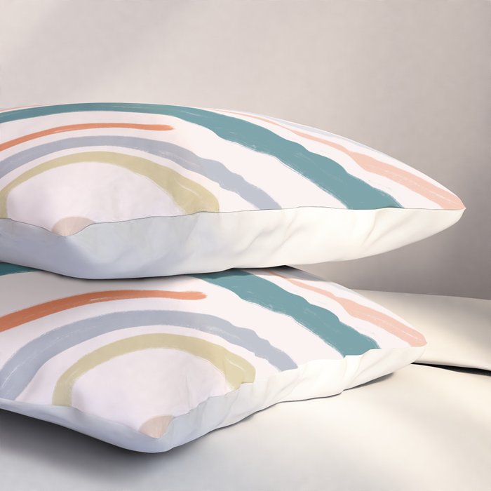 Abstract painting in pastel hues Pillow Sham Gallery Image 3