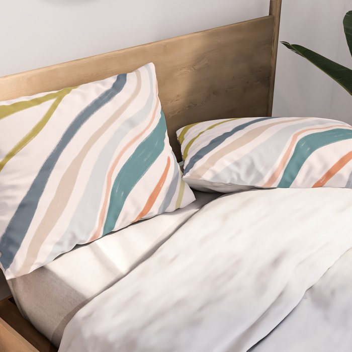 Abstract painting in pastel hues Pillow Sham Gallery Image 2