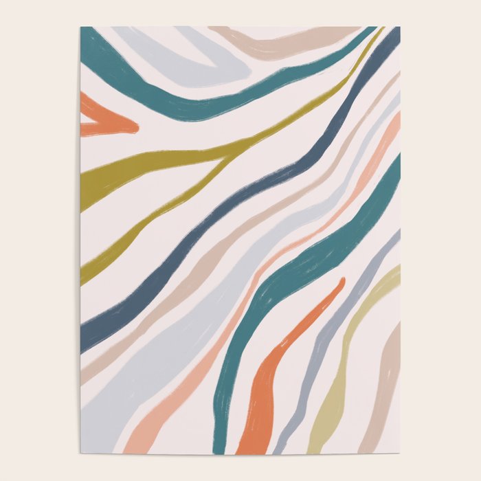 Abstract painting in pastel hues Poster Gallery Image 1