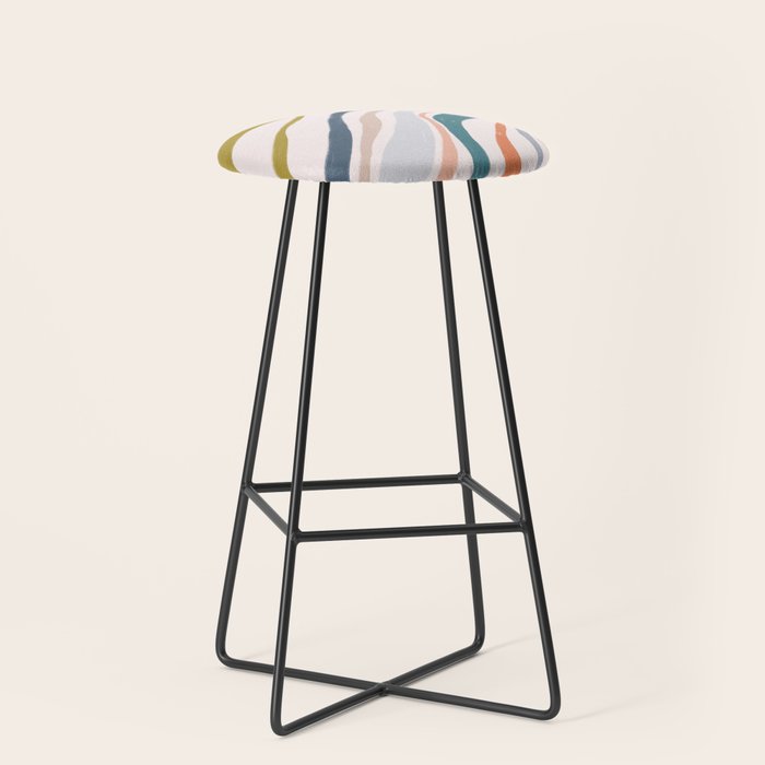 Abstract painting in pastel hues Stool Gallery Image 1