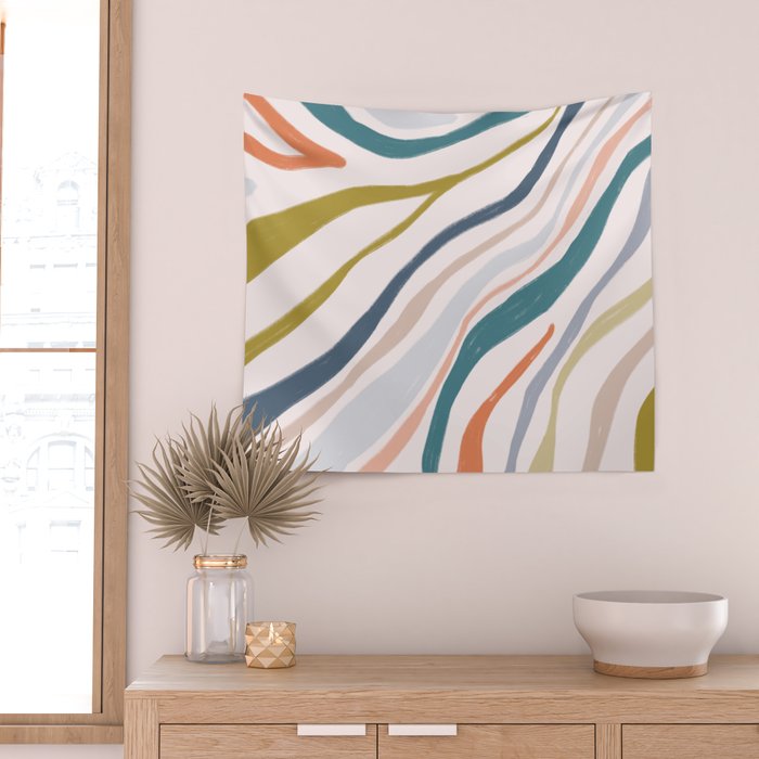 Abstract painting in pastel hues Wall Tapestry Gallery Image 2